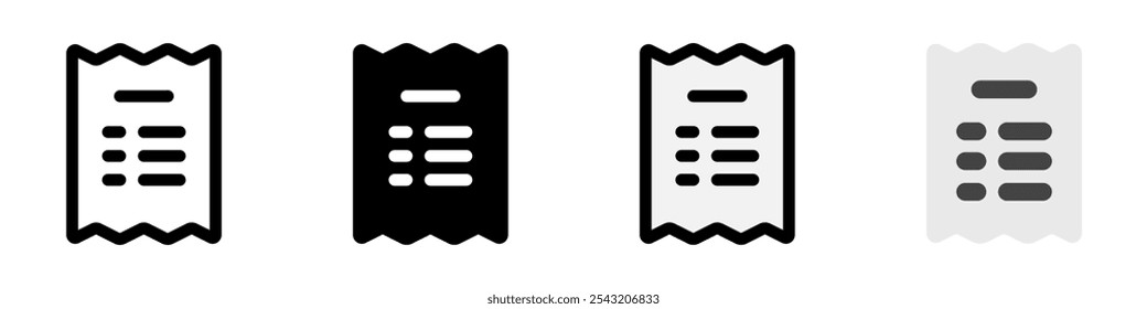 Factura editable, icono de Vector Comprobante. Parte de una gran familia de iconos. Perfecto para interfaces de Web y App, presentaciones, infografías, etc
