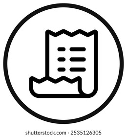 Fatura editável, ícone de vetor da lista de compras. Parte de uma grande família de conjuntos de ícones. Perfeito para interfaces web e app, apresentações, infográficos, etc