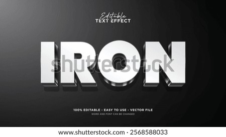 Editable iron 3d text effect, steel text style effect