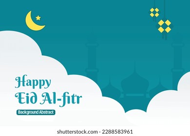 editable islamic day sale poster template. with ornaments of paper cut, mosque, moon, stars, and diamonds. Design for banners, greeting cards, social media and web. Vector illustration