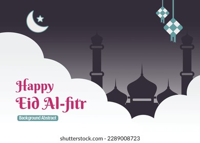 editable islamic day sale poster template. with ornaments of paper cut, mosque, moon, stars, and diamonds. Design for banners, greeting cards, social media and web. Vector illustration