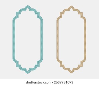 Editable islamic frame art floral and leaf border set, modern covers with text box