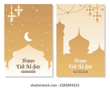 editable islamic sale poster template. with diamond ornaments, moon, stars and the silhouette of a mosque. Design for banner, social media, greeting card and web. Islamic holiday vector illustration
