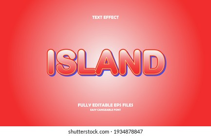 Editable Island Text Effect Vector