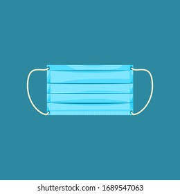 Editable Isolated Rectangle Medical Mask Vector Illustration for Artwork Element of Healthcare and Medical Related Design