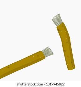 Editable Isolated Short Miswak Organic Toothbrush Sticks Vector Illustration for Healthy Lifestyle Concept With Islamic or Ayurvedic Culture