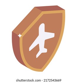 An editable isometric icon of  insurance

