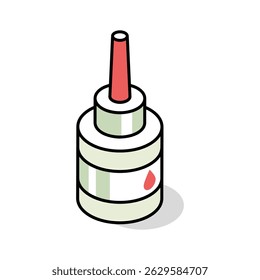 An editable isometric icon of liquid medicine drops