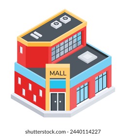 An editable isometric icon of mall