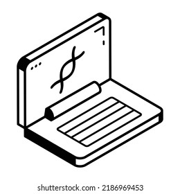Un icono isométrico editable del servicio en línea  