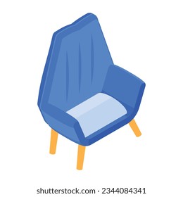 An editable isometric icon of room sofa 