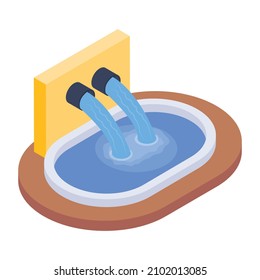 Icono isométrico editable de la piscina 

