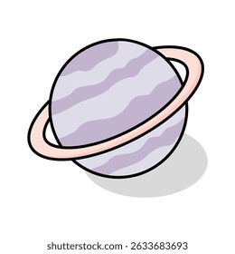 Un icono de estilo isométrico editable con un planeta