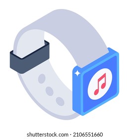 Vector isométrico editable de reloj de música

