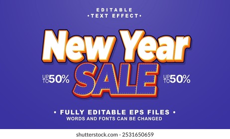 editable itallic new year sale text effect.typhography logo