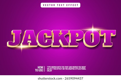 Editable jackpot gold text effect