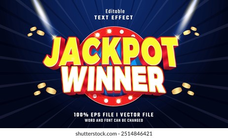 editable jackpot winner text effect.typhography logo