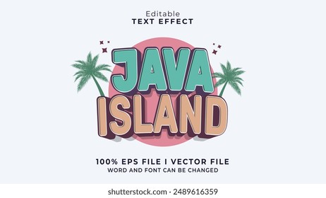 editable java island text effect.typhography logo