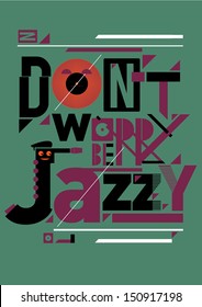 editable jazz poster artwork on vintage colors