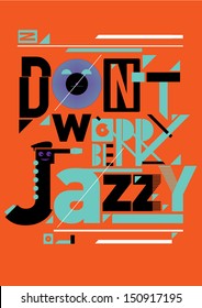 editable jazz poster artwork in orange background