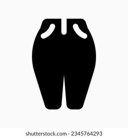 jeans editables, icono del vector del denim. Ropa, moda, vestimenta. Parte de una familia de iconos grandes. Perfecto para interfaces web y de aplicaciones, presentaciones, infografías, etc