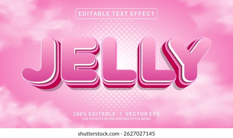 efeito de texto de vetor de gelatina editável com design de estilo moderno