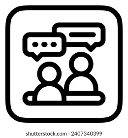 Bearbeitbare Bewerbungsgespräch, Beratung, Service-Vektorsymbol. Unternehmen, Arbeit, Arbeit, Büro. Teil einer großen Icon-Set-Familie. Perfekt für Web- und App-Schnittstellen, Präsentationen, Infografiken usw.