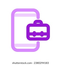Editable job search app, briefcase, phone, online portfolio vector icon. Business, work, office. Part of a big icon set family. Perfect for web and app interfaces, presentations, infographics, etc
