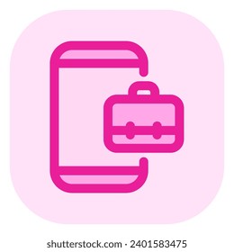 Editable job search app, briefcase, phone, online portfolio vector icon. Business, work, office. Part of a big icon set family. Perfect for web and app interfaces, presentations, infographics, etc