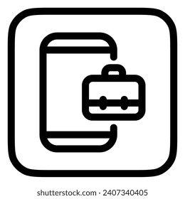 Editable job search app, briefcase, phone, online portfolio vector icon. Business, work, office. Part of a big icon set family. Perfect for web and app interfaces, presentations, infographics, etc