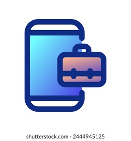 Editable job search app, briefcase, phone, online portfolio vector icon. Business, work, office. Part of a big icon set family. Perfect for web and app interfaces, presentations, infographics, etc