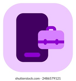 Editable job search app, briefcase, phone, online portfolio vector icon. Business, work, office. Part of a big icon set family. Perfect for web and app interfaces, presentations, infographics, etc