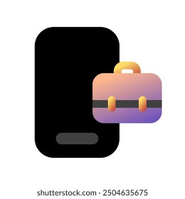 Editable job search app, briefcase, phone, online portfolio vector icon. Business, work, office. Part of a big icon set family. Perfect for web and app interfaces, presentations, infographics, etc
