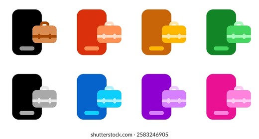 Editable job search app, briefcase, phone, online portfolio vector icon. Business, work, office. Part of a big icon set family. Perfect for web and app interfaces, presentations, infographics, etc