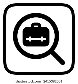 Editable job search, job vacancy, magnifying glass, briefcase vector icon. Business, work, office. Part of a big icon set family. Perfect for web and app interfaces, presentations, infographics, etc