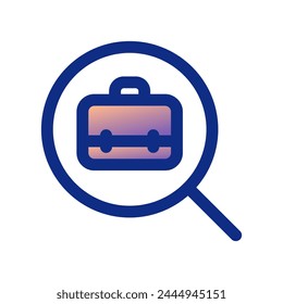 Editable job search, job vacancy, magnifying glass, briefcase vector icon. Business, work, office. Part of a big icon set family. Perfect for web and app interfaces, presentations, infographics, etc