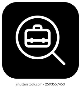Editable job search, job vacancy, magnifying glass, briefcase vector icon. Business, work, office. Part of a big icon set family. Perfect for web and app interfaces, presentations, infographics, etc
