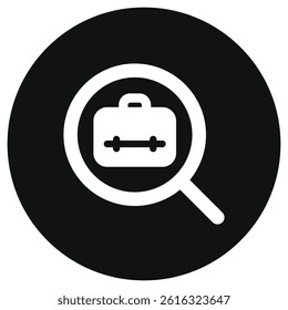 Editable job search, job vacancy, magnifying glass, briefcase vector icon. Business, work, office. Part of a big icon set family. Perfect for web and app interfaces, presentations, infographics, etc