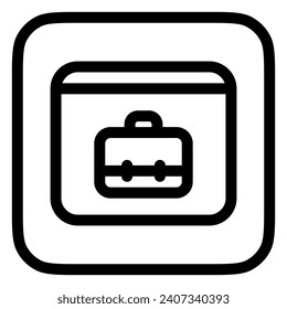 Bearbeitbare Jobsuche, Website, Aktenmappe, Online-Portfolio-Vektorsymbol. Geschäft, Arbeit, Büro. Teil einer großen Icon-Set-Familie. Perfekt für Web- und App-Schnittstellen, Präsentationen, Infografiken usw.