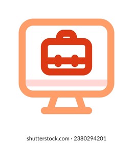Editable job search, website, desktop, briefcase, online portfolio vector icon. Work, office. Part of a big icon set family. Perfect for web and app interfaces, presentations, infographics, etc