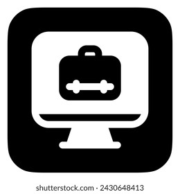 Editable job search, website, desktop, briefcase, online portfolio vector icon. Work, office. Part of a big icon set family. Perfect for web and app interfaces, presentations, infographics, etc