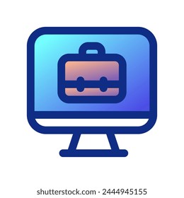Editable job search, website, desktop, briefcase, online portfolio vector icon. Work, office. Part of a big icon set family. Perfect for web and app interfaces, presentations, infographics, etc