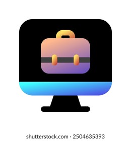 Editable job search, website, desktop, briefcase, online portfolio vector icon. Work, office. Part of a big icon set family. Perfect for web and app interfaces, presentations, infographics, etc