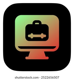 Editable job search, website, desktop, briefcase, online portfolio vector icon. Work, office. Part of a big icon set family. Perfect for web and app interfaces, presentations, infographics, etc