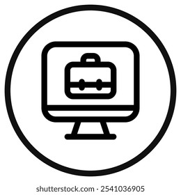 Editable job search, website, desktop, briefcase, online portfolio vector icon. Work, office. Part of a big icon set family. Perfect for web and app interfaces, presentations, infographics, etc