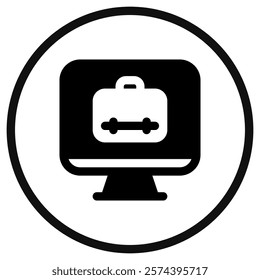 Editable job search, website, desktop, briefcase, online portfolio vector icon. Work, office. Part of a big icon set family. Perfect for web and app interfaces, presentations, infographics, etc