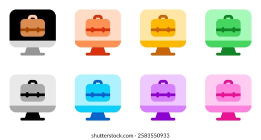 Editable job search, website, desktop, briefcase, online portfolio vector icon. Work, office. Part of a big icon set family. Perfect for web and app interfaces, presentations, infographics, etc