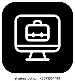 Editable job search, website, desktop, briefcase, online portfolio vector icon. Work, office. Part of a big icon set family. Perfect for web and app interfaces, presentations, infographics, etc