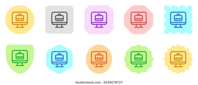 Editable job search, website, desktop, briefcase, online portfolio vector icon. Work, office. Part of a big icon set family. Perfect for web and app interfaces, presentations, infographics, etc