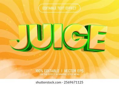 editable juice vector text effect with modern style design